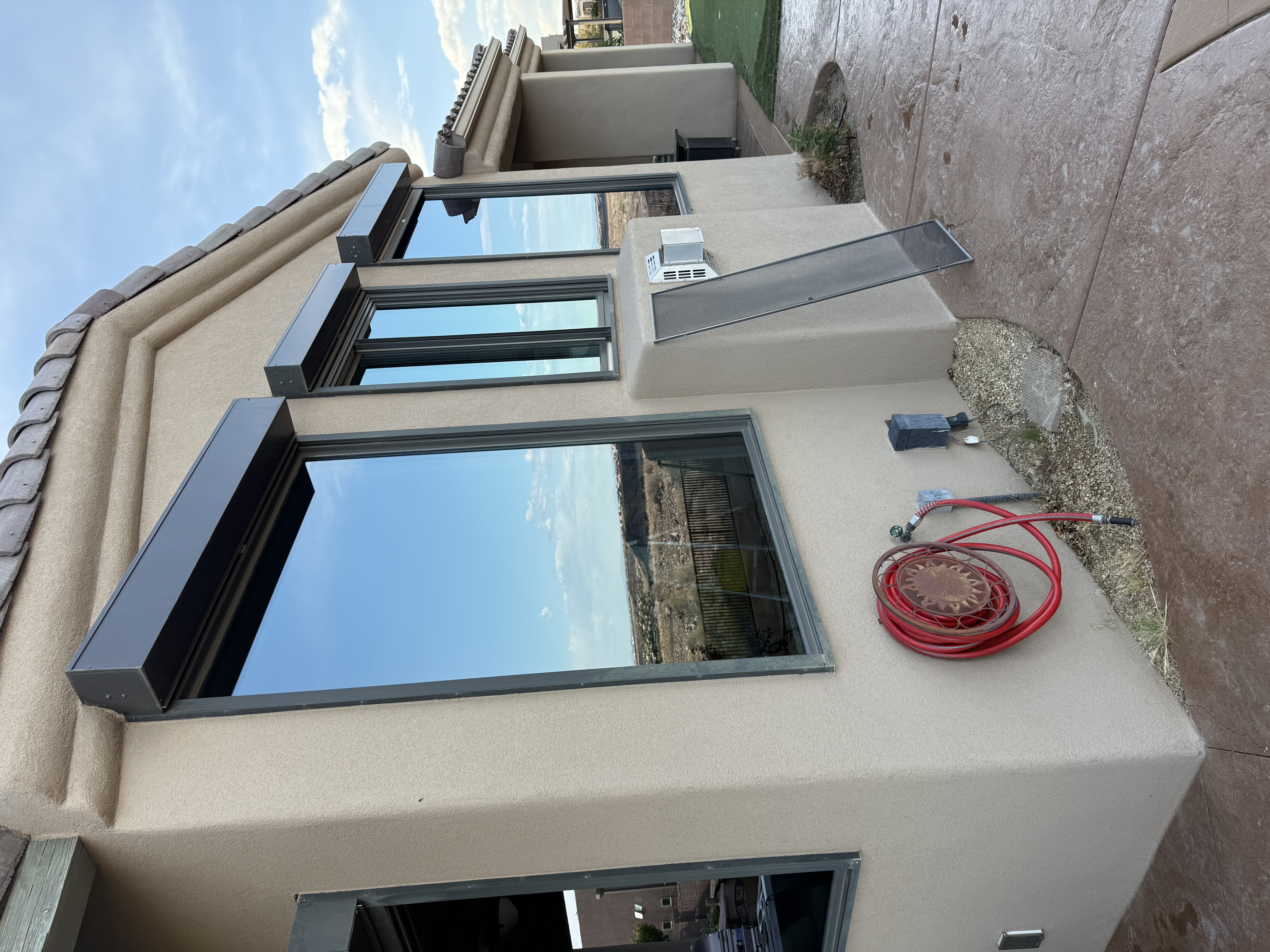 Two-story arched windows